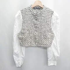 ◇ ⊇ ZARA BASIC ザラベーシック 総柄 長袖 シャツ サイズM ベージュ系 レディース E  【1501230018302】