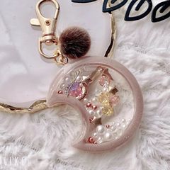 レジン　シェイカーキーホルダー　月
