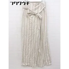 ◇ ◎ apart by lowrys アパートバイ ローリーズ ストライプ ワイド パンツ サイズM ベージュ オフホワイト系 レディース  【中古】 【1106160010794】