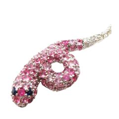 希少 美品 笠原真寿美 QVC スネーク ピンクサファイヤ シルバー ペンダントヘッド トップ 箱付き ★2880 LF0005-0604②