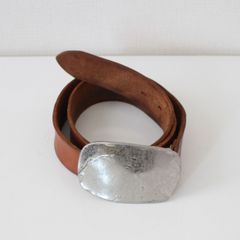 H 1203 MANO FECE マノフェス バックル レザーベルト 茶色 M 32位 （w-1420608）