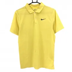 ★値下げ★ナイキ 半袖ポロシャツ イエロー ロゴ黒 DRI-FIT  メンズ S ゴルフウェア NIKE