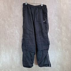 NIKE　ナイキ サイドファスナー サイドライン ブランドロゴ刺繍 ワンポイント ブラック　黒 M ジャージ トラックパンツ