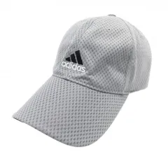 【美品】アディダス キャップ グレー ロゴ刺しゅう  OSFX(57cm～60cm)  ゴルフウェア adidas