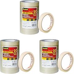 3M スリーエム スコッチ セロハンテープより変色しにくい 透明テープ 大巻 10巻入 15mm×35m 500-3-1535-10P (× 3)