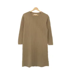 grove グローブ ひざ丈 ワンピース ニット お洒落 長袖 レディース ベージュ M