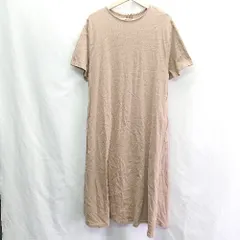 ◇ titivate ジップアップ 半袖 ロング丈 ワンピース サイズM ライトブラウン レディース E  【1407020024242】