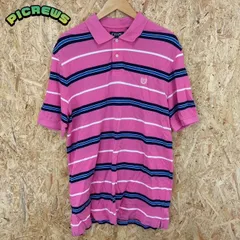 CHAPS ラルフローレン チャップス ポロシャツ ボーダー 半袖 メンズ Lサイズ 古着 ヴィンテージ ピンク