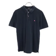 バーバリーブラックレーベル ワンポイント刺繍 半袖 ポロシャツ 2 黒 BURBERRY BLACK LABEL 三陽商会 メンズ 【中古】  【230604】
