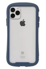 iFace Reflection iPhone 11 Pro Max ケース クリア 強化ガラス (ネイビー) 