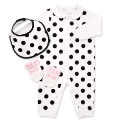 COLORFUL CANDY STYLE 新品  ベビーギフト3点セット polka dot large(white) 赤ちゃん ベビー 新生児 出産祝い ギフト 女の子 小学校
