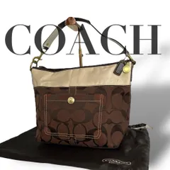 良品 4976 COACH コーチ ショルダーバッグ シグネチャー ブラウン
