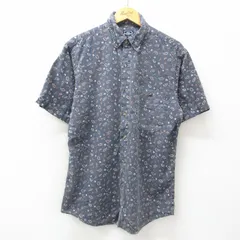 XL/古着 半袖 シャツ メンズ 00s ペイズリー柄 コットン 開襟 オープンカラー 紺他 ネイビー 25jun26 中古 トップス