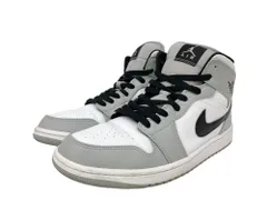 NIKE (ナイキ) AIR JORDAN 1 MID エアジョーダン1 ミッド スニーカー 554724-092 28cm US10 ライトスモークグレー×ブラック×ホワイト メンズ/028