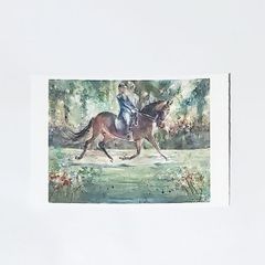 ｢明日へ駆ける｣ Yumi Kohnoura作 オリジナル・ポストカード 絵はがき 馬 人物