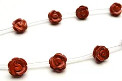 レッドジャスパー 薔薇バラカット 12mm １連（15粒入り） パワーストーン 天然石 _R5404-12