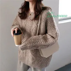 ニット レディース ニットセーター 長袖 クルーネック パンケーキニット 送料無料 秋物 冬物 あったか 新作 暖かい 防寒 可愛い ゆったり ant4y208800