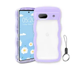 Google Pixel 8A ケース クリア ウェーブ ピクセル 8A TPU波状フレーム うねうね グーグル ピクセル8A 滑り止め スマホケースウェーブ デザイン 手にフィット 韓国 可愛い 女性用 女子向け 透明 ケースカバー 人気 落下防止 耐衝撃
