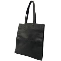トゥモローランド レザー トートバッグ ブラック 縦型 無地 本革【AFE12】