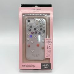 Kate spade iPhone SE 第2世代 第3世代 8 7 6s 6 ケース フラワー クリア ケイトスペード スキャッタードフラワーズ・イリディセント