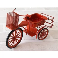 昭和レトロ　幼児用三輪車 後部バスケット付き 赤 長期保管品アンティーク 昭和レトロ幼児用三輪車 後部バスケット付き 赤 長期保管品