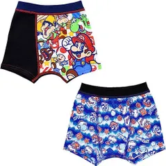 スーパーマリオ ボクサーパンツ 　前閉じ 2枚組　男児　パンツ　下着　プレミアムきゃらふるインナー　110cm 120cm 130cm