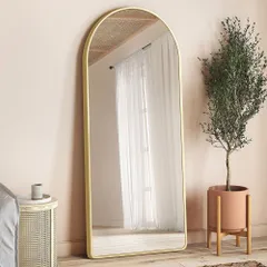 パリの雑貨屋木製アーチ型スタンドミラー