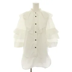 【中古】エンフォルド C/PEブロードタックカラー プルオーバー シャツ 半袖 フリル 38 白 300FS230-1670 レディース エンフォルド ENFOLD C/PEブロードタックカラー プルオーバー PULLOVER