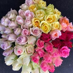 80本の薔薇の花束＊30㎝ 80本 黄色オレンジMIXラッピング込❗️傘寿