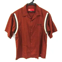 ディッキーズ 半袖シャツ トップス 開襟シャツ ボーリングシャツ メンズ Mサイズ ブラウン Dickies 【中古】