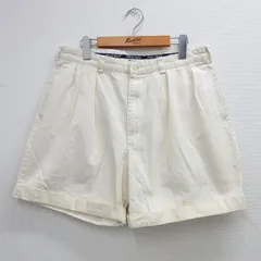 W33/古着 ラルフローレン ポロゴルフ ショート ブランド パンツ ショーツ メンズ 90s ワンポイントロゴ コットン 生成り 25jul02 中古 ボト