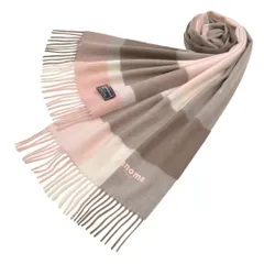 renoma PARIS レノマ パリス マフラー チェック柄カシミヤマフラー(サイズ180cm 30cm)erm24w108 R9919 BROWN/PINK ブラウン/ピンク