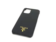 PRADA プラダ サフィアーノレザー  iPhone 12/12 Pro 対応 アイフォンケース スマホケース レディース メンズ ブラック系 DK1949