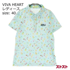 VIVA HEART ビバハート 半袖ポロシャツ 総柄 ブルー系 40 [240101143584]#