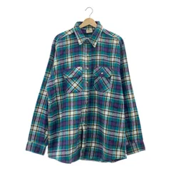 FIVE BROTHER / ファイブブラザー | 1990s | ヴィンテージ USA製 コットンフランネル チェックシャツ | XL | ブルー系 | メンズ