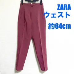 ZARA ピンク パンツ スラックス タック ポケットなし ハイウェスト
