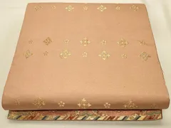 平和屋着物◎全通柄袋帯　唐織　正倉院花文　ワンポイント　金糸　正絹　逸品　CAAT4944ft