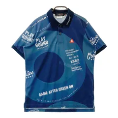 サイズ：L LE COQ GOLF ルコックゴルフ  半袖ポロシャツ 総柄 ネイビー系 [240101491078] ゴルフウェア メンズ ストスト