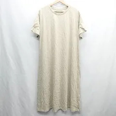 ◇ ⊂ le.coeur blanc ルクールブラン コットン系 半袖 膝丈 ワンピース サイズM ベージュ レディース E  【1409240061373】のサムネイル