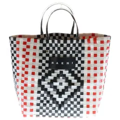 MARNI (マルニ) ロゴパッチカゴバッグ トートバッグ ブラック/ホワイト/レッドのサムネイル
