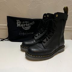 Yohji Yamamoto Dr.Martens ヨウジヤマモト ドクターマーチン MAT BK SOFT LEATHER 1490 10HOLE ZIP BOOTS ハイカットブーツ　SIZE US8 【代官山05】