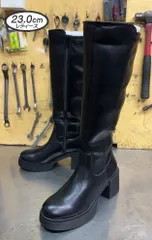 ☆新品未使用☆ 23cm ヨースケ YOSUKE ストレッチブーツ レディース ブラックコンビ ロングブーツ 厚底ブーツ 黒 人気商品 MY463-501