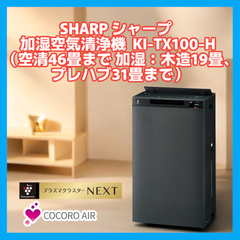 最後の１台【新品】SHARP シャープ 加湿空気清浄機  KI-TX100-H （空清46畳まで 加湿：木造19畳、プレハブ31畳まで）  粒子数を見える化し、クリーンルームレベルの領域へ 　プラズマクラスターNEXT搭載プレミアムモデル