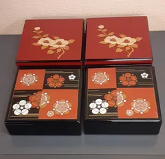 相田啓介 隅切重 本漆塗 会津塗 朱 うるし お重箱 重箱 三段重