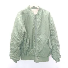 ■ ⊇ JEANASIS ジーナシス リバーシブル 長袖 MA-1 ブルゾン サイズF モスグリーン レディース E  【1410100010509】