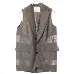 sacai ブラック ダブルベスト ノースリーブベスト ジレ - メルカリ