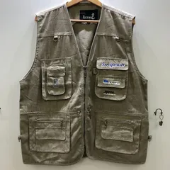 RICHAO 企業プリント フィッシングベスト メンズ ブラウン