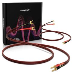 【新着商品】UCINNOVATE HiFi OFCスピーカーケーブル バナナプラグからジャンパースペード、バナナプラグからUフォークプラグ14AWGスピーカーワイヤーコード、スピーカーアンプ用ジャンパーブリッジケーブル(6.56フィート) 2本パック