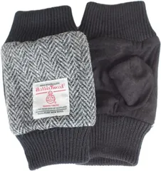 sleeping sheep(スリーピング シープ) Harris Tweed ハリス ツイード メンズ ショート グローブ ニット 指なし 起毛 ボア インナー チェック ウール 手袋 ケース付( ヘリンボーン,  M)