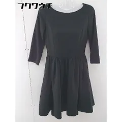◇ douceur ドゥスール 七分袖 膝丈 ワンピース サイズ36 ブラック レディース 【中古】 【1105140002194】